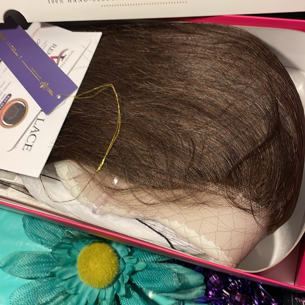 #4 Human Hair Lace Front Wig 18 inch.